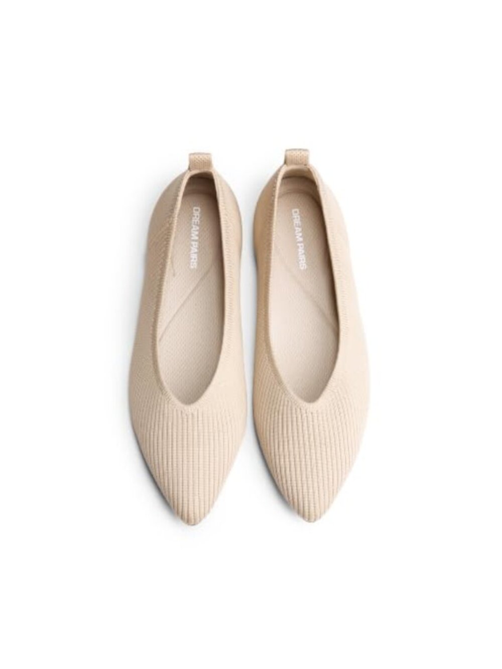 Pointed Toe Knit Ballet Flats Cushioned Flexible Washable
